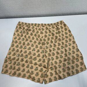 J.Crew Women's Stratus Embellished Printed Shorts Tan Size XL | Pull-On Bottoms